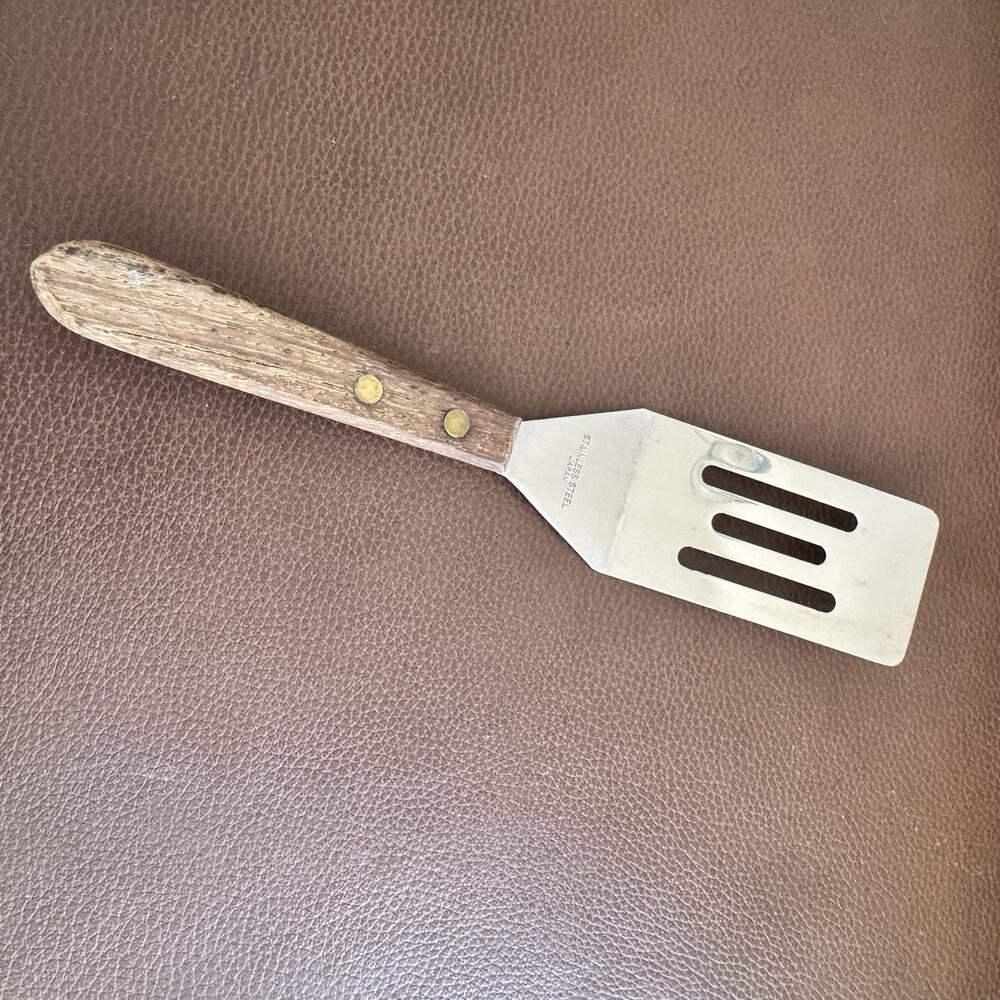 Vtg Slotted Cookie Spatula Stainless Steel Blade Made In Japan - As Is